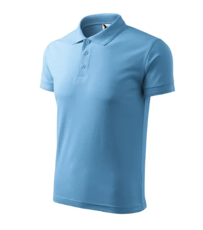 Tricou polo pentru bărbaţi PIQUE POLO 203 - albastru azuriu
