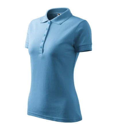 Tricou polo pentru damă PIQUE POLO 210 - albastru azuriu