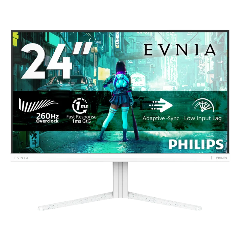 Monitor Gaming Philips Evnia 3000 24M2N3201PL/00, 23.8", 1920 x 1080 pixeli, White, 3 ani Garantie