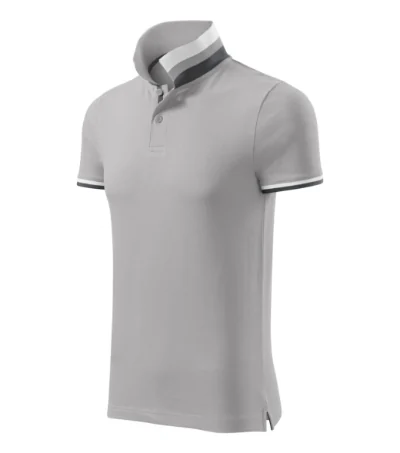 Tricou polo pentru bărbaţi COLLAR UP 256 - silver gray
