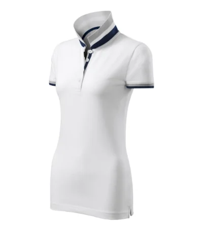 Tricou polo pentru damă COLLAR UP 257 - alb