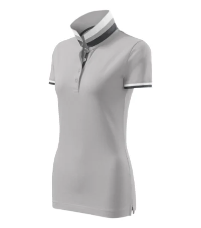 Tricou polo pentru damă COLLAR UP 257 - silver gray