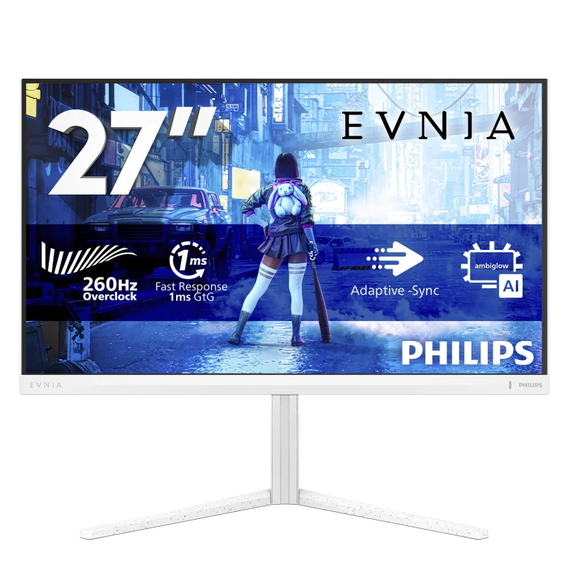 Monitor Gaming Philips Evnia 5000 27M2N5201P/00, 27", 1920 x 1080 pixeli, White, 3 ani Garantie
