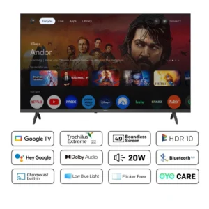 Televizor METZ LED 40MTE6000, 100 cm, Smart Google TV, Full HD, Clasa E (Brand German)