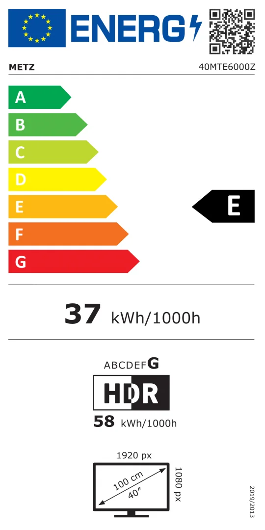 Televizor METZ LED 40MTE6000, 100 cm, Smart Google TV, Full HD, Clasa E (Brand German)