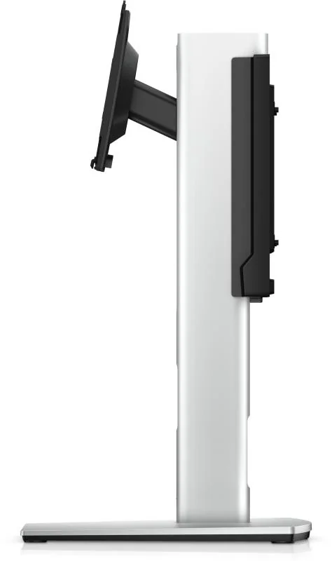 Dell Pro Micro All-in-One Monitor Stand MFS22, Product Type: Monitor/desktop stand, Package Content: Thumbscrews, spacers, VESA screws, VESA mounting plate, Max Load Weight: 5.8 kg, Min Load Weight: 2.2 kg, Display Screen Size Compatibility: 19-27 inch, Colour: Silver, Dimensions (WxDxH): 27.5 cm x