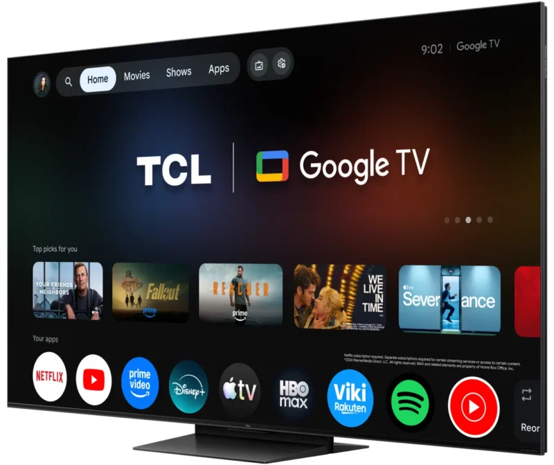 Televizor TCL SQD-MiniLed 55C8L, 139 cm, Smart Google TV, 4K Ultra HD, 144Hz, Bang & Olufsen, Clasa E (Model 2026)