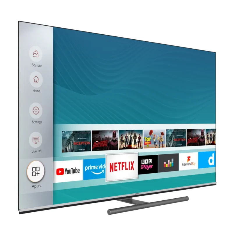 AURORA OLED TV HORIZON 4K-SMART 55HZ9930U/B, 55", 4K Ultra HD (2160p), Dolby Vision HDR / HDR10+ / HDR10 / HLG + MicroDimming, Digital TV-Tuner DVB-S2/T2/C, HOS 3.0 SmartTV-UI (WiFi built-in) +Netflix +PrimeVideo +Youtube, Amazon Alexa / WW Google Assistant, 1xLAN (RJ45), Wireless Display, DLNA 1.5