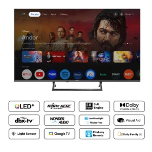 Televizor METZ QLED 55MQF7500Z, 139 cm, Smart Google TV, 4K, Clasa F