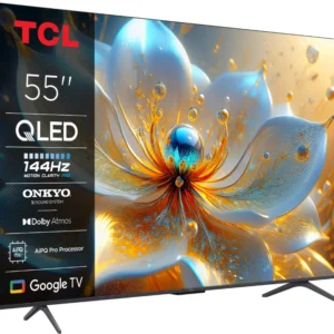 Televizor TCL QLED 55T8C, 139 cm, Smart Google TV, 4K Ultra HD, 144Hz, Onkyo