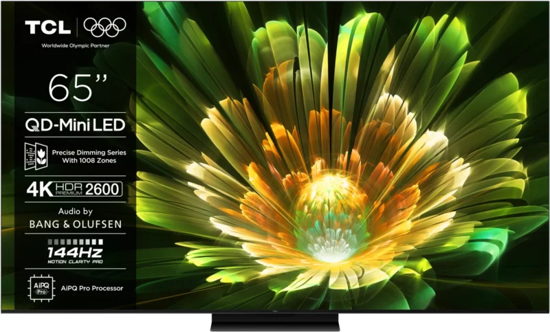 Televizor TCL QD-MiniLED 65Q7C, 164 cm, Smart Google TV, 4K Ultra HD, 144Hz, Bang & Olufsen
