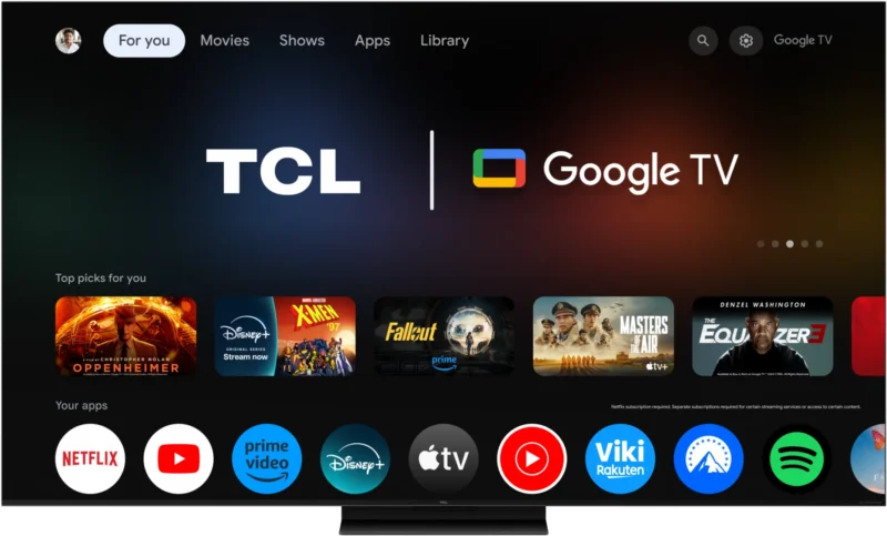 Televizor TCL QD-MiniLED 65Q7C, 164 cm, Smart Google TV, 4K Ultra HD, 144Hz, Bang & Olufsen