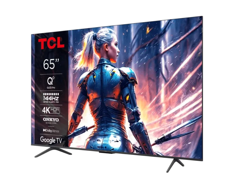 Televizor TCL QLED 65T8B, 164 cm, Smart Google TV, 4K Ultra HD, 100Hz, Clasa F (Model 2024)