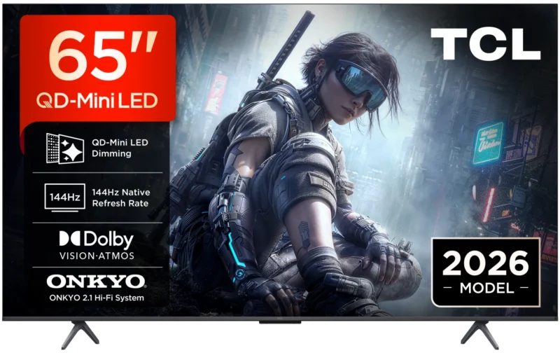 65T8D_01 Televizor TCL QD-MiniLED 65T8D, 164 cm, Smart, Google TV, 4K Ultra HD, 144Hz, Onkyo