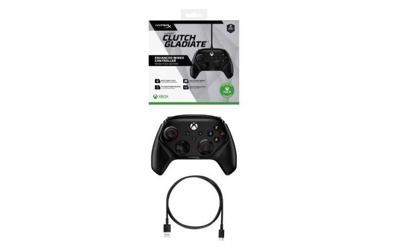 HyperX Clutch - Wireless Gaming Controller - PC / XOBX Controller, Mobile Clip, 2.4GHz Wireless Adapter, USB-C to USB-A Cable