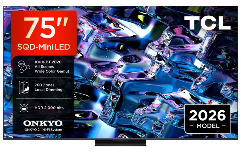 75MSQLED80L_01 Televizor TCL SQD-MiniLED 75MSQLED80L, 189 cm, Smart Google TV, 4K, Onkyo (Model 2026)