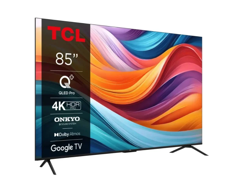 Televizor TCL QLED 85T7B, 214 cm, Smart Google TV, 4K Ultra HD, Clasa F