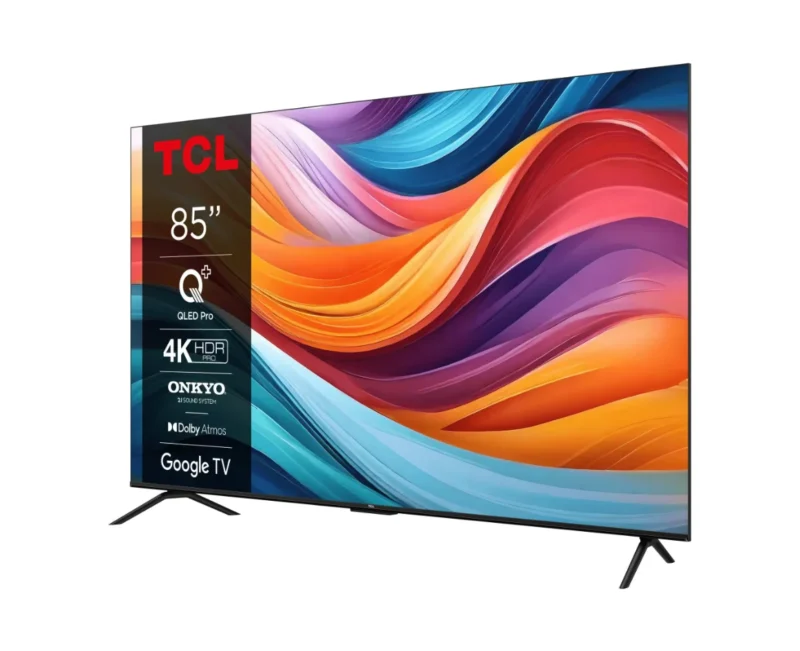 Televizor TCL QLED 85T7B, 214 cm, Smart Google TV, 4K Ultra HD, Clasa F