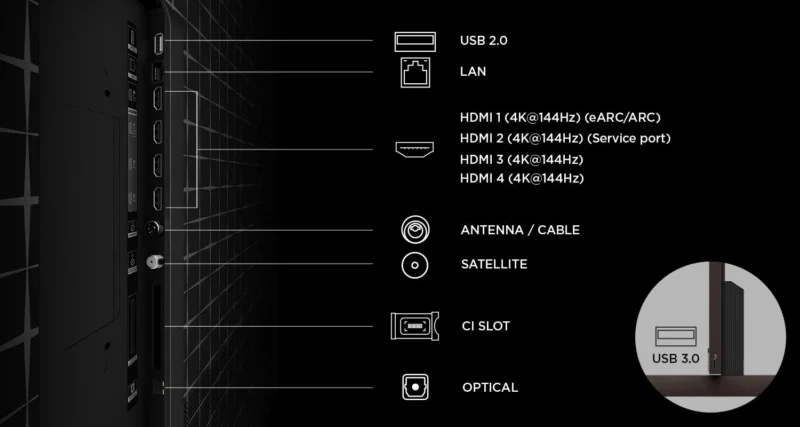 Televizor TCL SQD-MiniLed 85X11L, 214 cm, Smart Google TV, 4K Ultra HD, 144Hz, Bang & Olufsen, Clasa F (Model 2026)