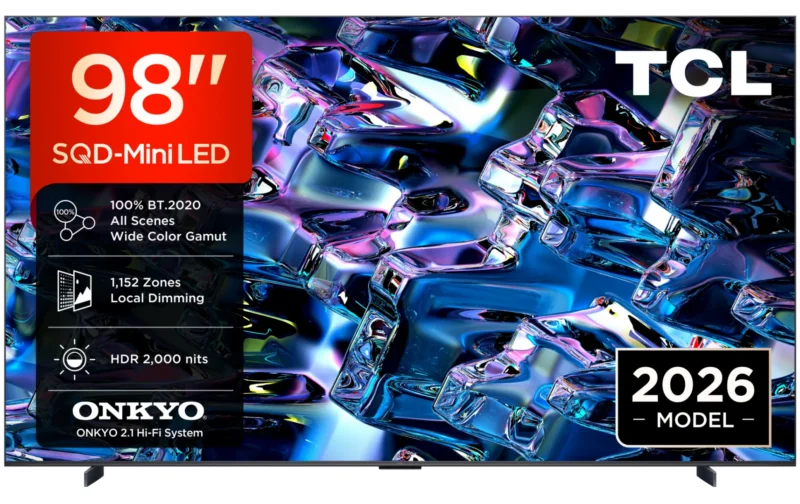 98MSQLED80L_02 Televizor TCL SQD-MiniLED 98MSQLED80L, 248 cm, Smart Google TV, 4K, Onkyo (Model 2026)