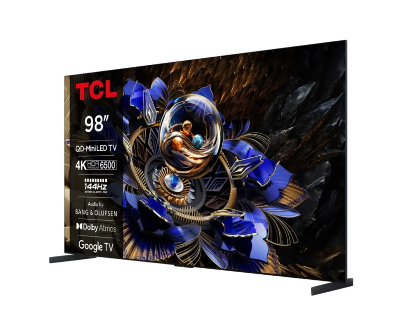 Televizor TCL QD-MiniLed 98X11K, 248 cm, Smart Google TV, 4K, 100Hz, Sunet Bang & Olufsen, Clasa G