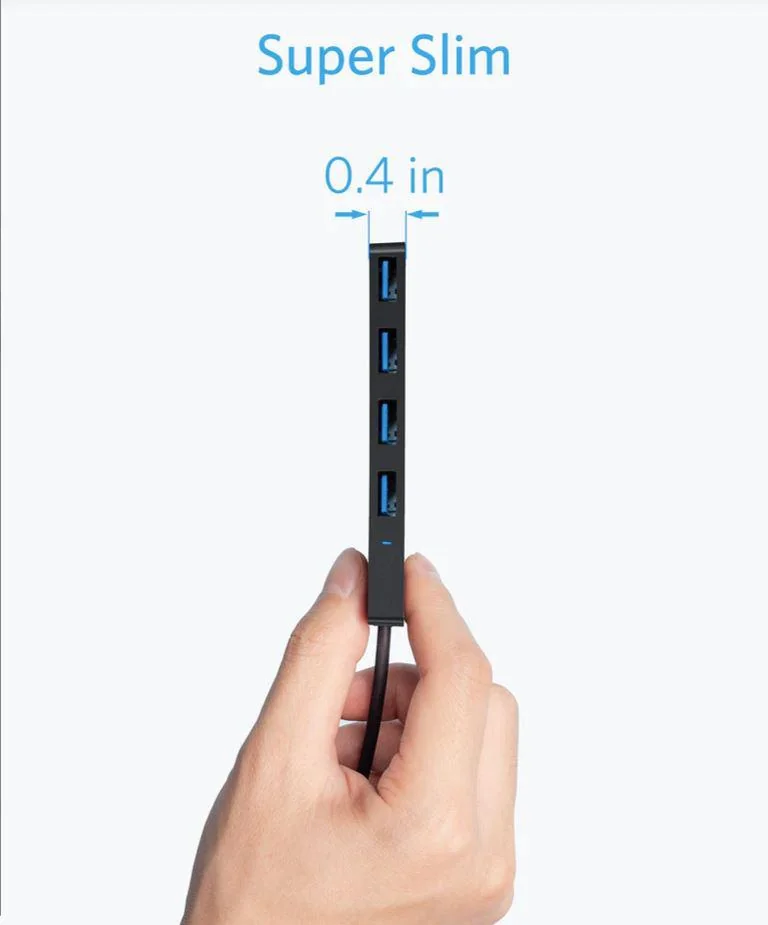 Hub USB Anker A7516016, USB-A, 4 porturi, Negru