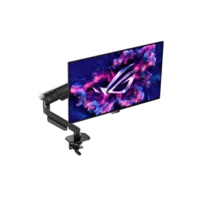 ASUS AAS01 – ROG Ergo Arm. Mounting: Clamp, Maximum weight capacity: 11.5 kg, Maximum screen size: 86.4 cm (34"), Minimum VESA mount: 100 x 100 mm, Maximum VESA mount: 100 x 100 mm. Height adjustment, Swivel angle range: -90 - 90°, Tilt angle range: -25 - 80°. Product colour: Black