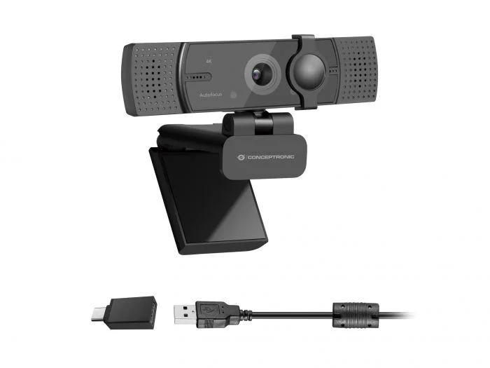 AMDIS07B_03 Camera Web Conceptronic AMDIS07B, rezolutie video 4K, USB 2.0, Negru