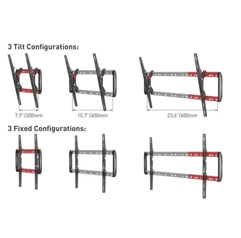 Suport perete Barkan Tilt TV Wall Mount 13" - 90", Max 60Kg, VESA 600x400, Negru