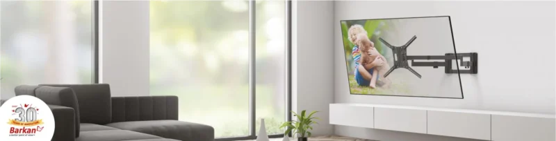 Suport TV plat/curbat de perete cu 2 brate Barkan BM464XL, 13"- 83", Max 50kg, VESA 600x400, negru