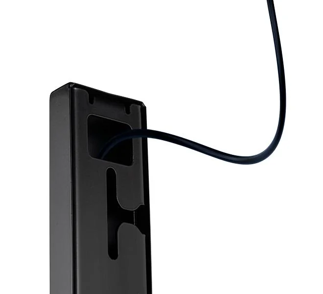 Suport podea double sided B-Tech compatibil cu seria OM55N-D Samsung (Signage Display), suporta pana la la 50kg, montare tip portret, desing subtire potrivit pentru instalarea in interior, cable management integrat, negru