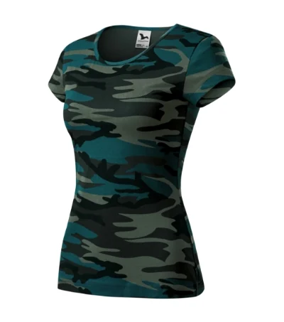 Tricou pentru damă CAMO PURE C22 - camouflage petrol