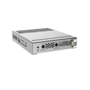 Mikrotik Cloud Router Switch, CRS305-1G-4S+IN; 4XSFP+, 1XGE, dual DCJacks, for high speed ring topology; Five-port desktop switch with oneGigabit Etherent port and four SFP+ 10Gbps ports; 1* CPU core count; CPUnominal frequency: 800 MHz; Size of RAM: 512 MB; Storage size: 16 MB;PoE in: 802.3af/at