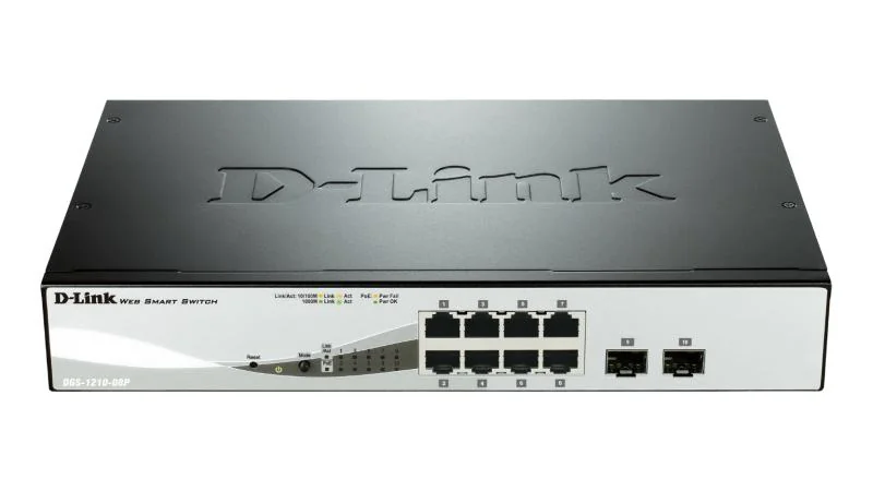 DGS-1210-08P_01 Switch D-Link DGS-1210-08P, 8 port, 10/100/1000 Mbps