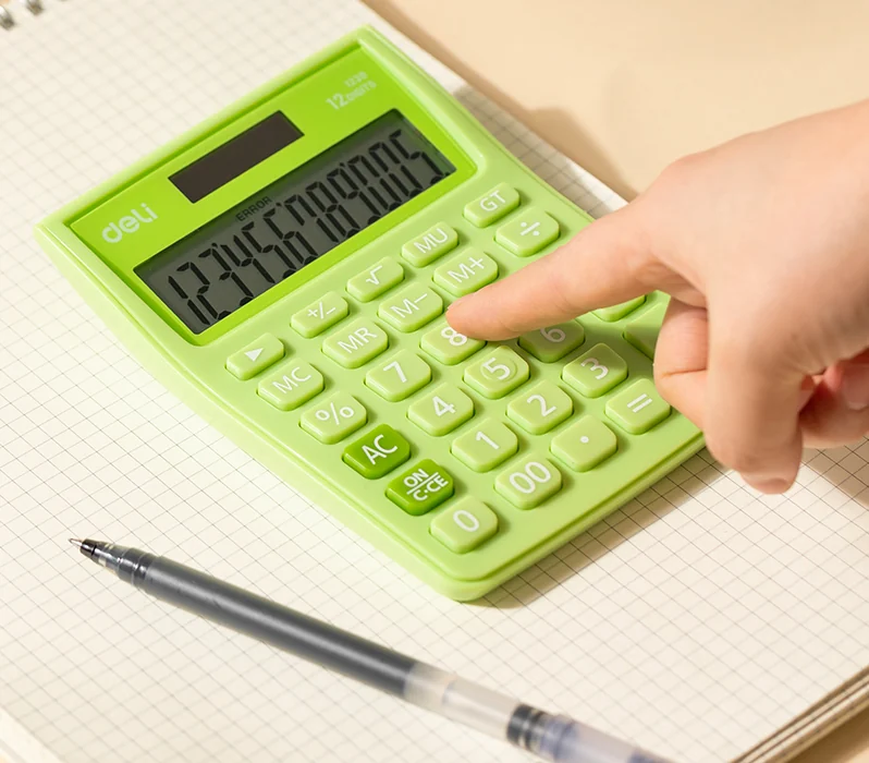 CALCULATOR BIROU 12DIG ALB-VERDE 1238 DELI