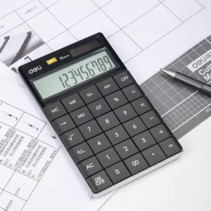 CALCULATOR BIROU 12DIG MODERN NEGRU DELI
