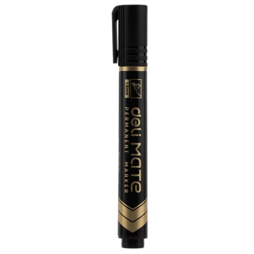 MARKER PERMANENT NEGRU VARF ROTUND 1.5MM MATE DELI