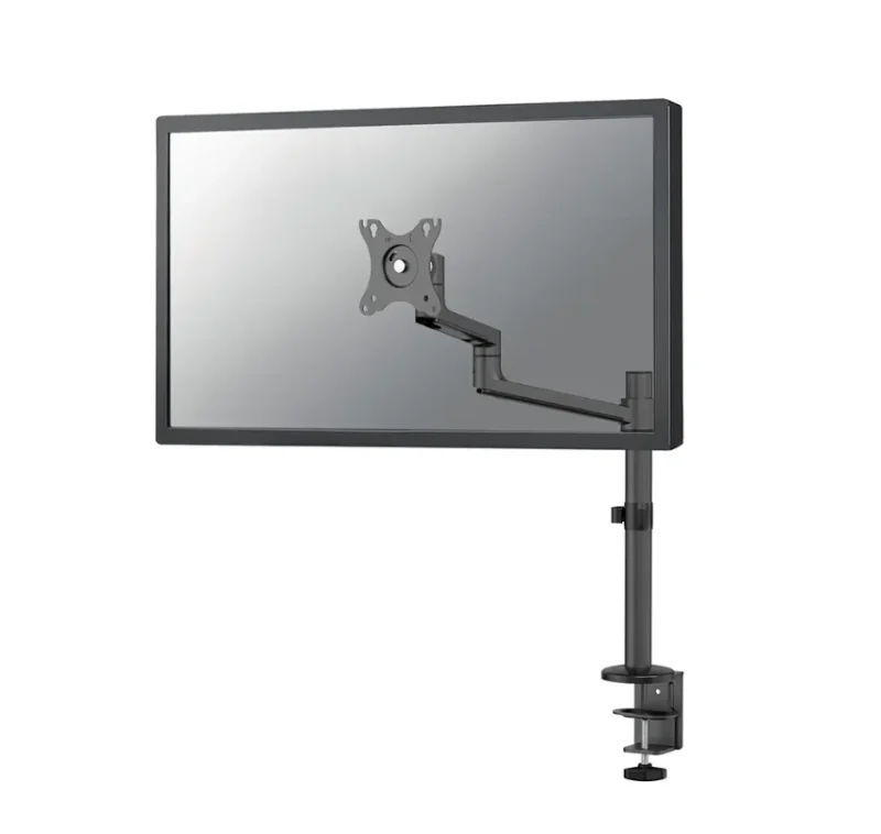 Brat monitor Neomounts DS60-425BL1; pentru display-uri cu diagonale 17"-27", sistem de prindere VESA 75x75~100x100, greutate maxima suportata 8kg, tilt +90°, -30°, swivel +90°, -90°, rotate +360°, distanta fata de perete 128-459mm; inaltime reglabila manual 275-555mm; culoare negru. Garantie 5 ani