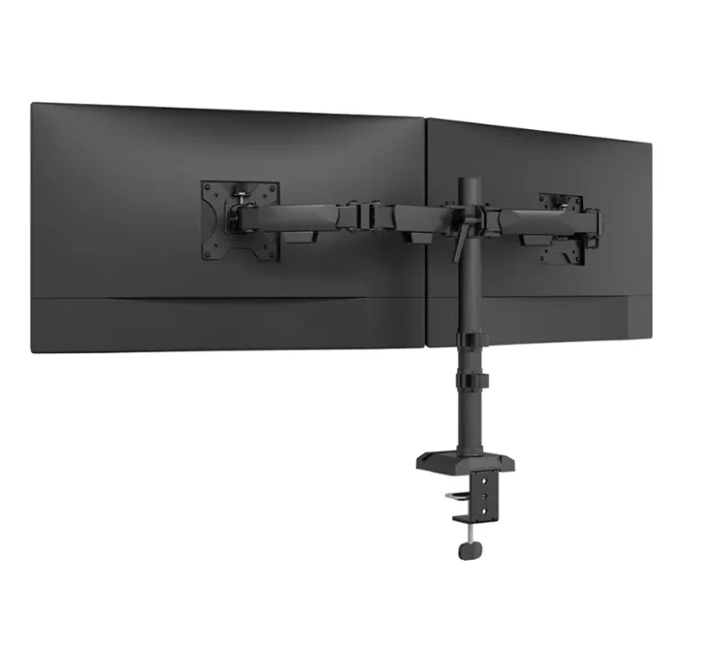 Brat dublu monitor Neomounts DS60-600BL2; pentru display-uri cu diagonale 10"-32", sistem de prindere VESA 75x75~100x100, greutate maxima suportata 8 - per ecrankg, full motion, tilt +45°, swivel 90°, rotate 180°, distanta fata de perete 99-459mm; culoare negru. Garantie 5 ani
