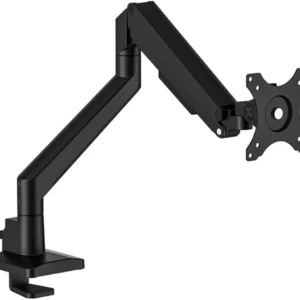 Brat pentru monitor Neomounts, tip full motion, pentru display-uri cu diagonale 17"-35", sistem de prindere VESA 75x75~100x100mm, greutate maxima suportata 9kg pentru ecranele plate si 8kg pentru ecranele curbate, tilt  +45°, -45°, swivel  +45°, -45°, rotate +180°, -180°, reglabil pe inaltime