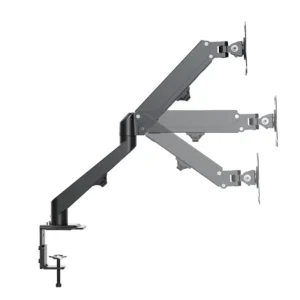 Brat de birou pentru monitor Neomounts, poate sustine un monitor cu diagonala display 17-27", suporta pana la 7kg, full motion, +90°, -45° inclinatie, +90°, -90° swivel, +180°, -180° rotatie,  VESA min 75x75, VESA max 100x100,reglabil pe inaltime: 15.2-40.2 cm, negru. Garantie 5 ani
