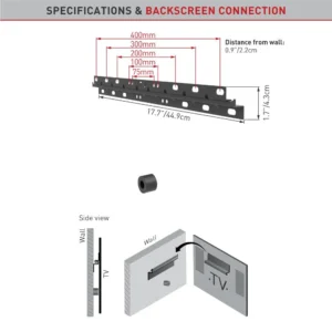 Suport TV de perete, Barkan E304, Fix, 13"- 58", VESA 400 x 400 mm, suporta pana la 25kg, negru