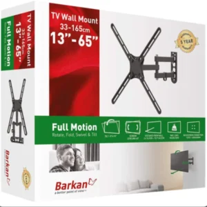 Suport perete LCD/Plasma plat/curbat Barkan, 13-65",3 miscari: Extension, Swivel,Tilt, VESA max. 400x400mm, max. 36Kg, negru