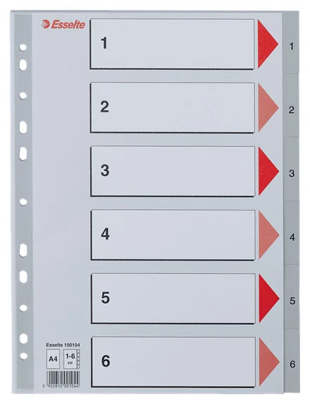 SEPARATOARE INDEX PLASTIC 1-6 ESSELTE