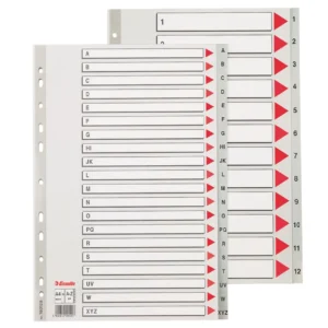 SEPARATOARE INDEX PLASTIC A-Z MAXI ESSELTE