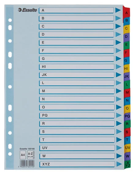 SEPARATOARE INDEX CARTON A-Z MYLAR ESSELTE