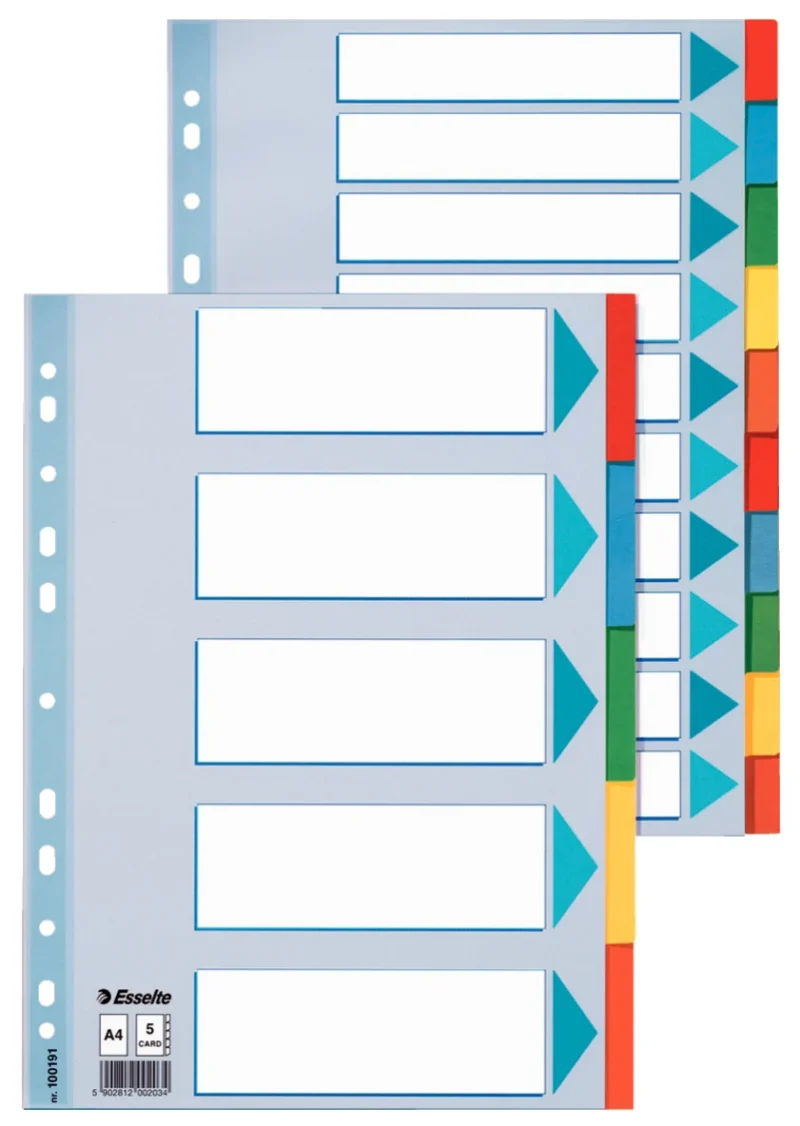 SEPARATOARE INDEX CARTON 5 COLI STANDARD ESSELTE SEPARATOARE INDEX CARTON 5 COLI STANDARD ESSELTE