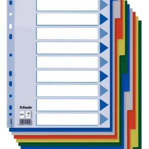 SEPARATOARE INDEX PLASTIC 10 CULORI ESSELTE