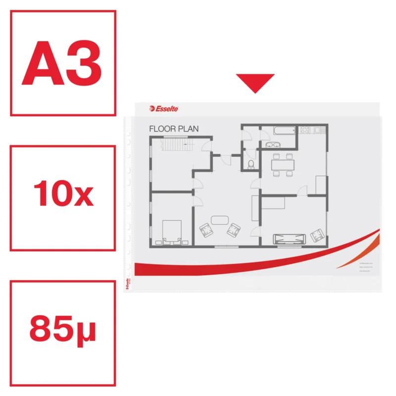 FOLIE PROTECTIE A3 10/SET 85 MICRONI ESSELTE FOLIE PROTECTIE A3 10/SET 85 MICRONI ESSELTE