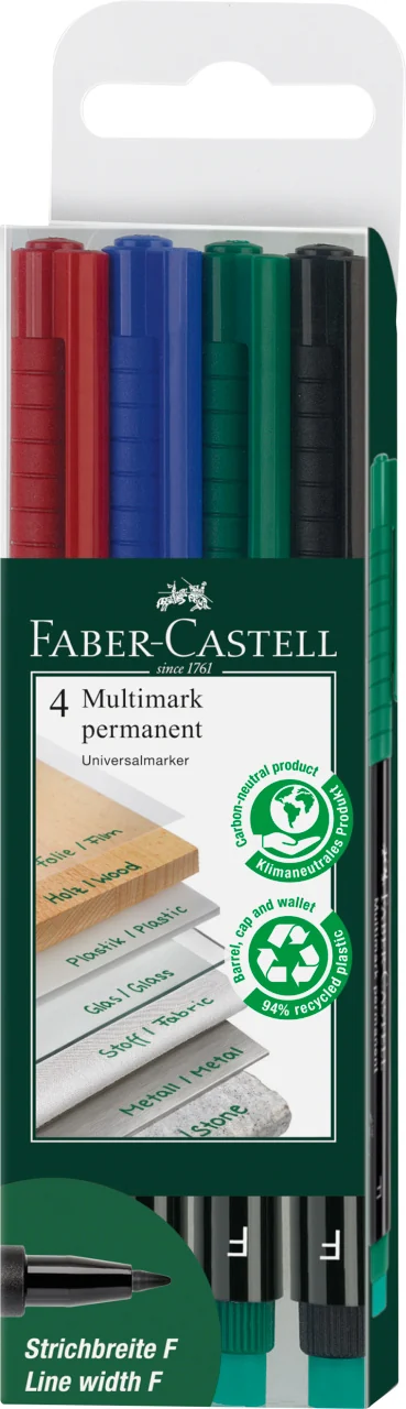 MARKER PERMANENT SET 4 F MULTIMARK FABER-CASTELL MARKER PERMANENT SET 4 F MULTIMARK FABER-CASTELL